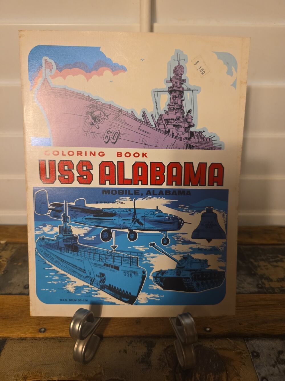 Vintage USS Alabama Coloring Book Unused Uncolored Battleship Memorial Park AL